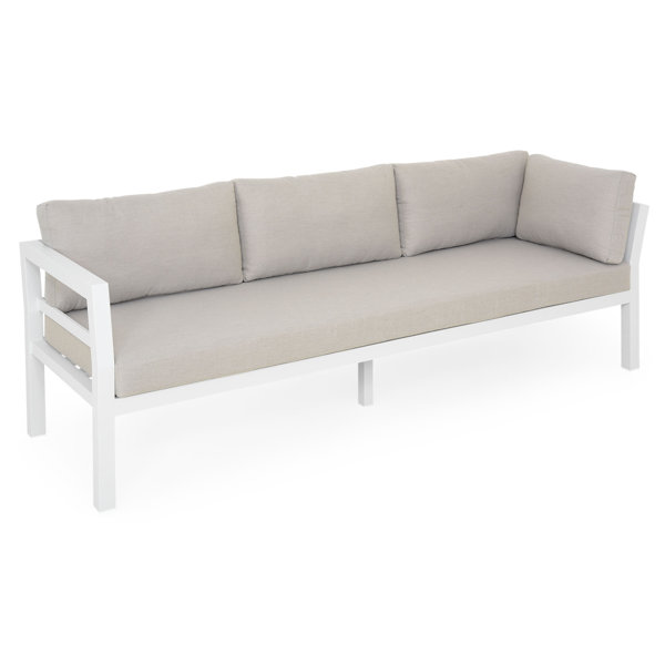 Brayden Studio Agurne 225Cm Wide Outdoor Garden Sofa with Cushions